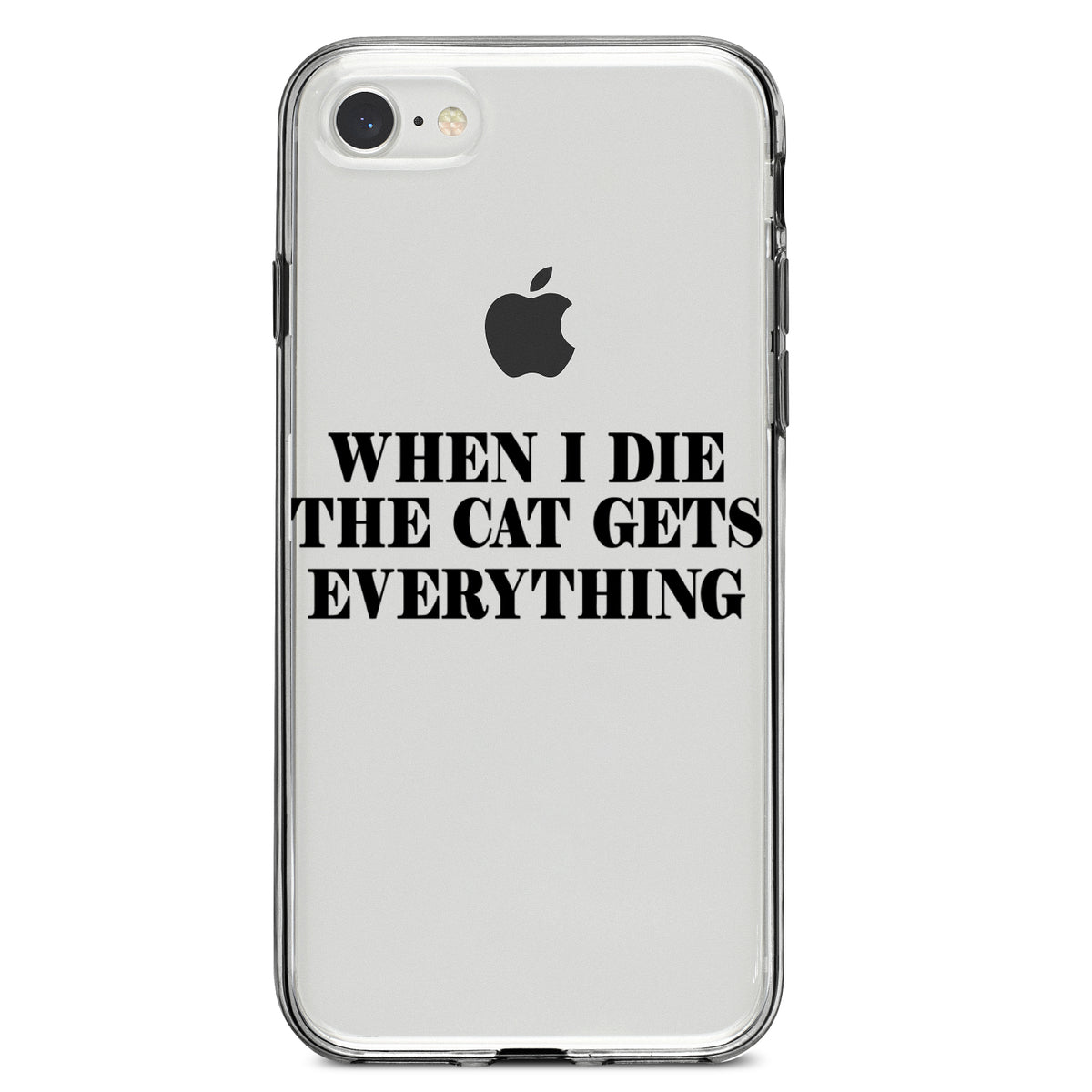 When I Die The Cat Gets Everything Clear Shockproof iPhone Case, view 5