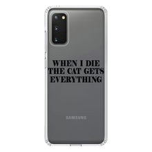 DistinctInk® Clear Shockproof Hybrid Case for Apple iPhone / Samsung Galaxy / Google Pixel - When I Die The Cat Gets Everything