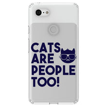 DistinctInk® Clear Shockproof Hybrid Case for Apple iPhone / Samsung Galaxy / Google Pixel - Cats Are People Too