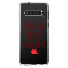 DistinctInk® Clear Shockproof Hybrid Case for Apple iPhone / Samsung Galaxy / Google Pixel - Cats Are Better Than Boys