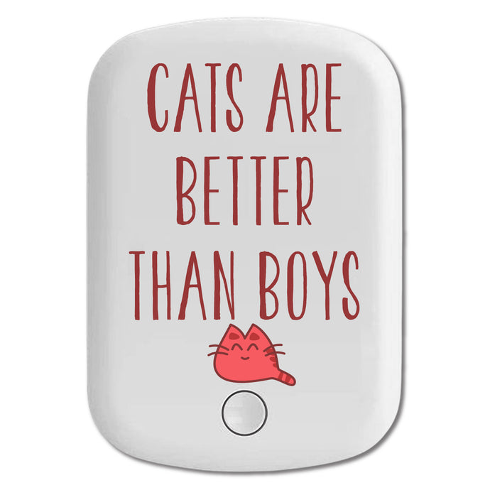 DistinctInk Magnetic Battery Pack, Wireless Portable Charger with USB-C Cable, Compatible with MagSafe iPhone 14 / 13 / 12 Series - Cats Are Better Than Boys