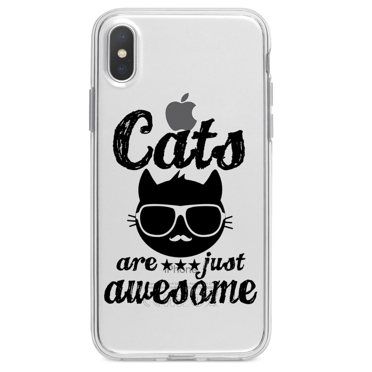 Cats Are Just Awesome Clear Shockproof iPhone Case, view 3