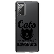 DistinctInk® Clear Shockproof Hybrid Case for Apple iPhone / Samsung Galaxy / Google Pixel - Cats Are Just Awesome