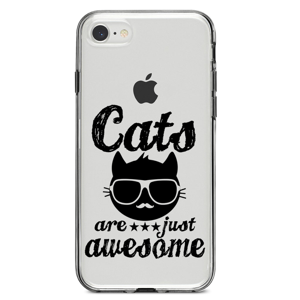 Cats Are Just Awesome Clear Shockproof iPhone Case, view 5