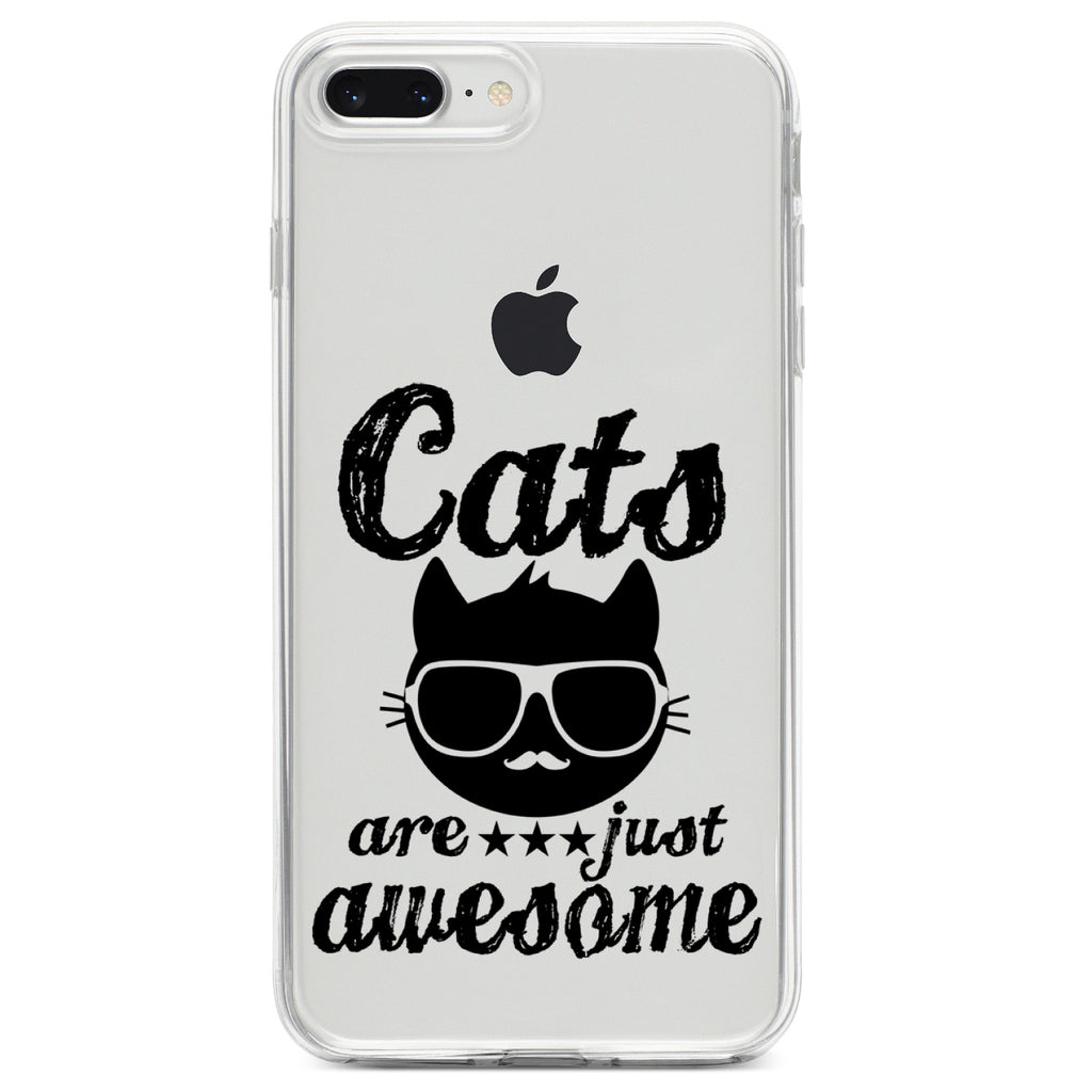 Cats Are Just Awesome Clear Shockproof iPhone Case, view 6