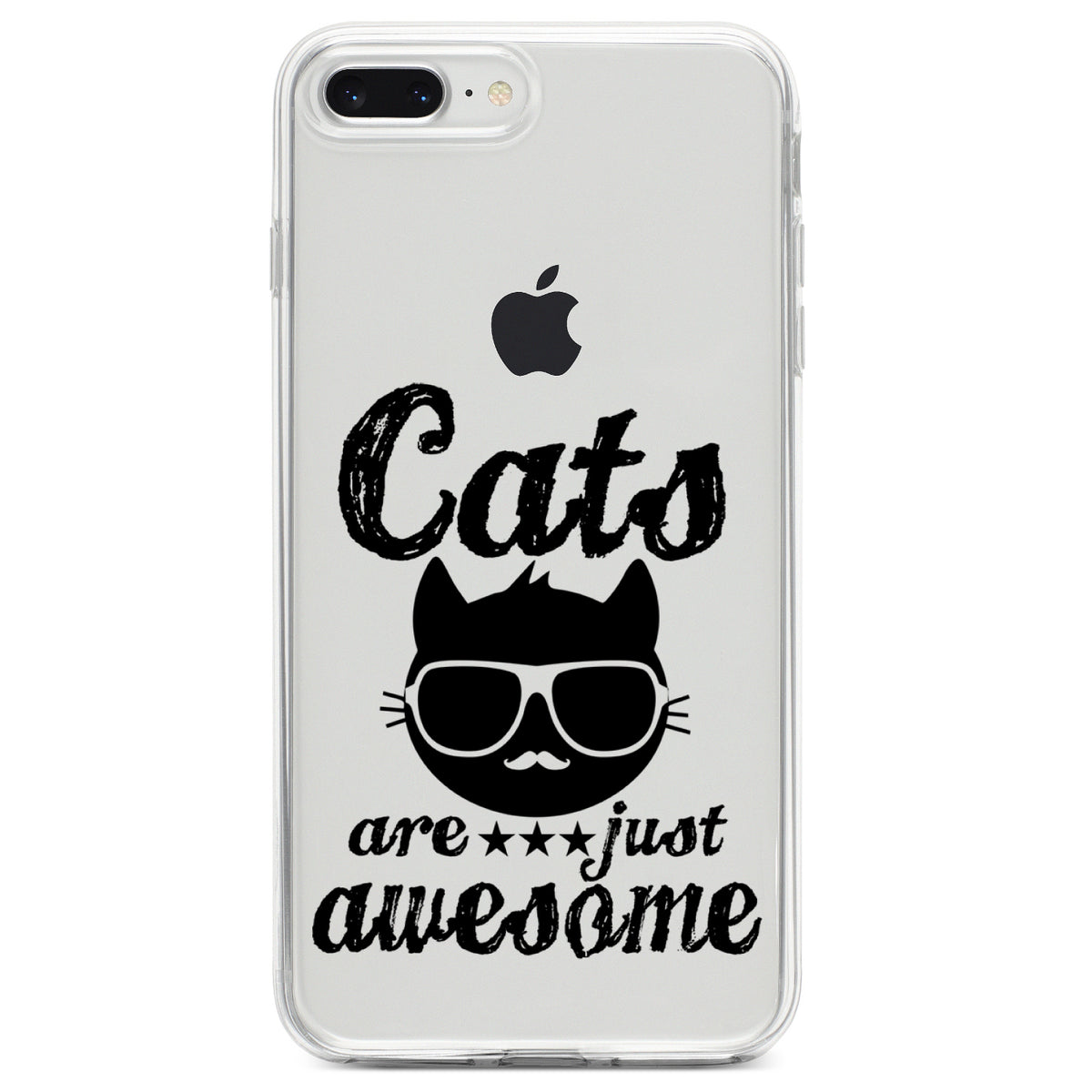Cats Are Just Awesome Clear Shockproof iPhone Case, view 6