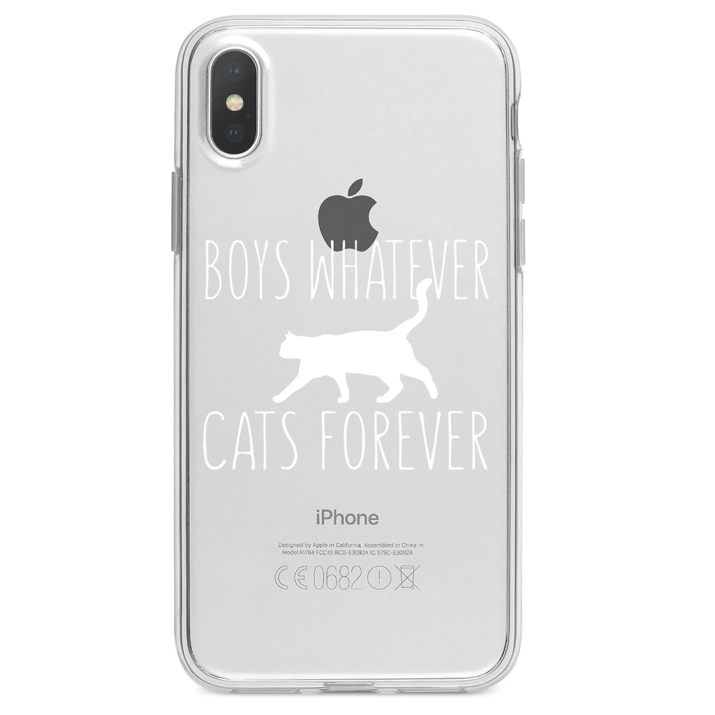 Boys Whatever, Cats Forever Clear Shockproof iPhone Case, view 3