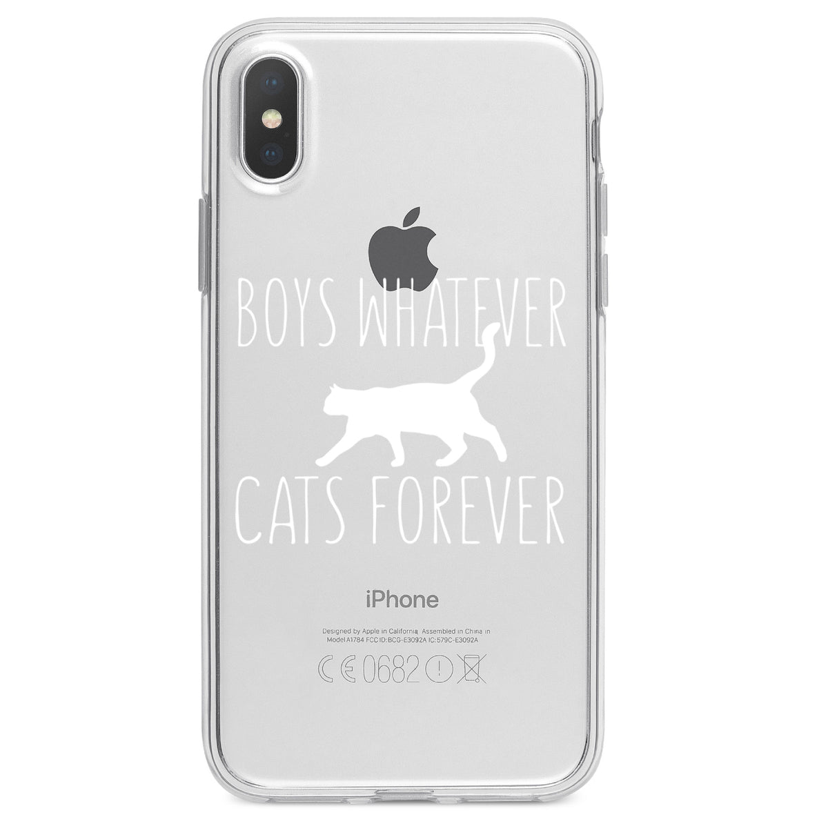 Boys Whatever, Cats Forever Clear Shockproof iPhone Case, view 3