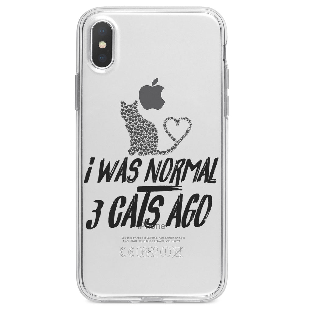 I Was Normal 3 Cats Ago Clear Shockproof iPhone Case, view 3