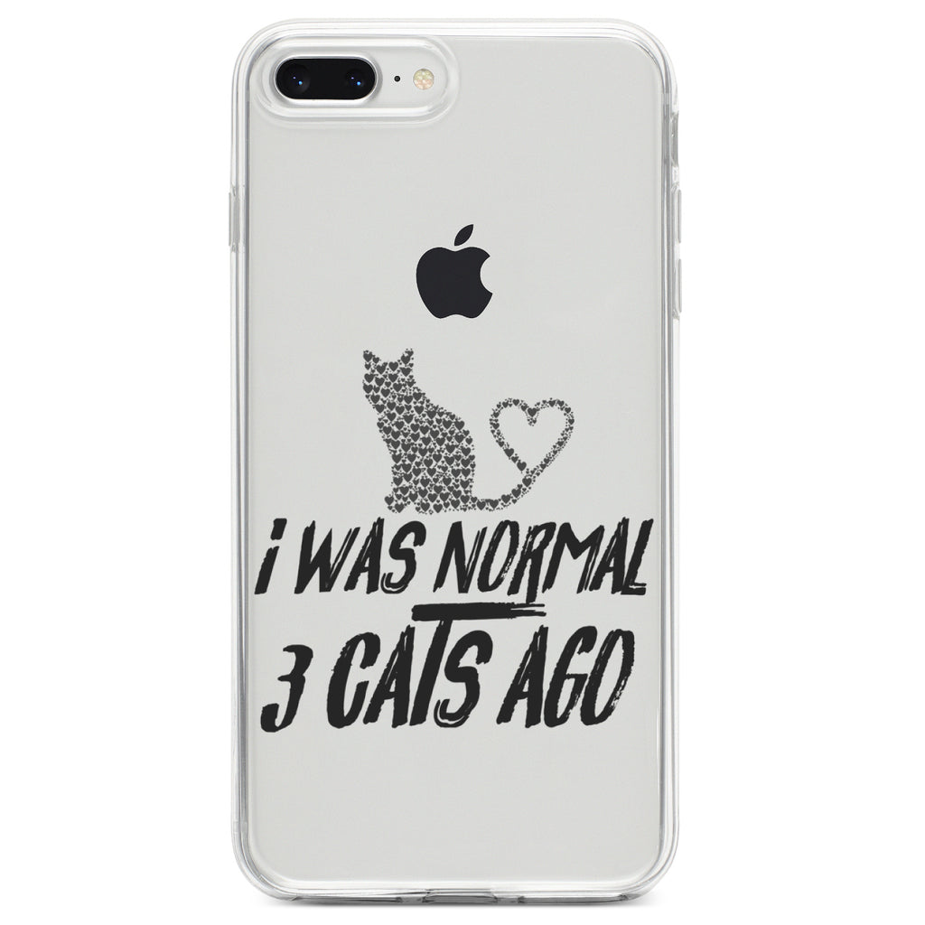 I Was Normal 3 Cats Ago Clear Shockproof iPhone Case, view 6