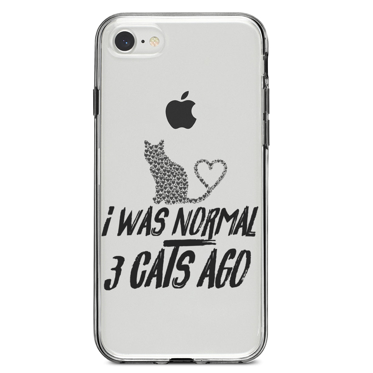 I Was Normal 3 Cats Ago Clear Shockproof iPhone Case, view 5