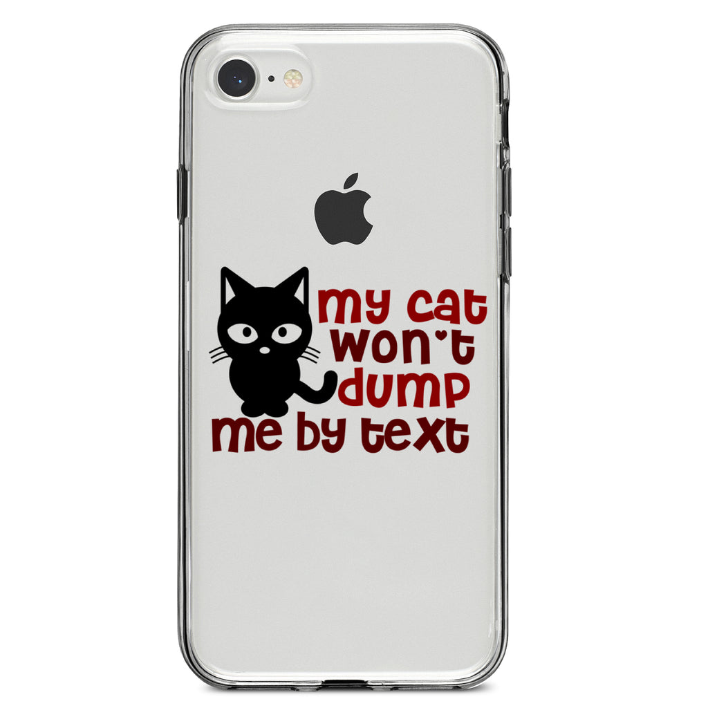 My Cat Won't Dump Me By Text Clear Shockproof iPhone Case, view 5