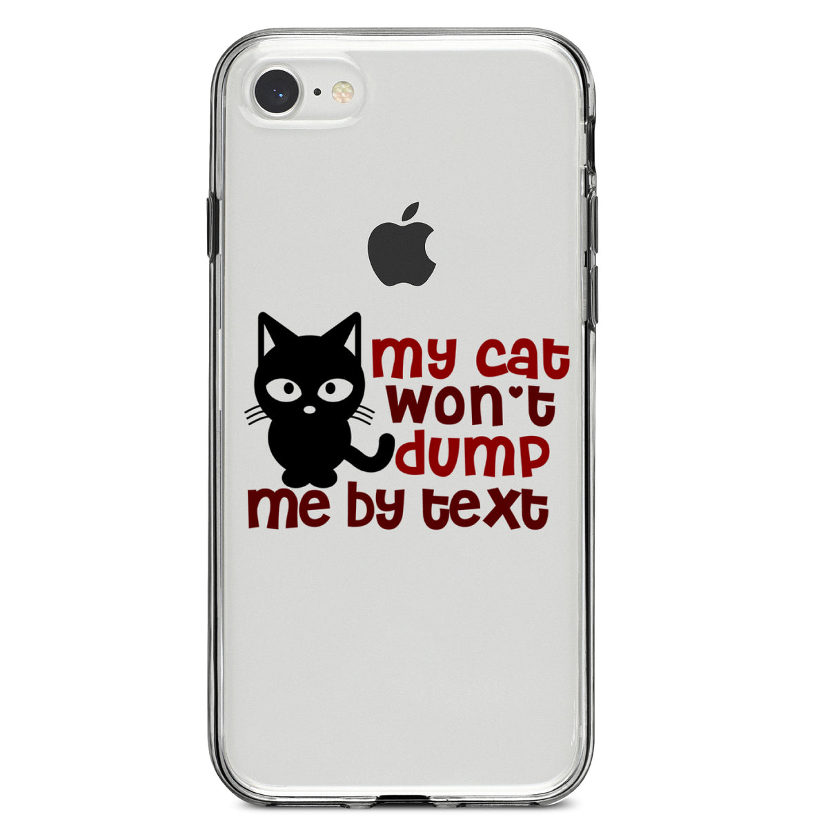 My Cat Won't Dump Me By Text Clear Shockproof iPhone Case, view 5