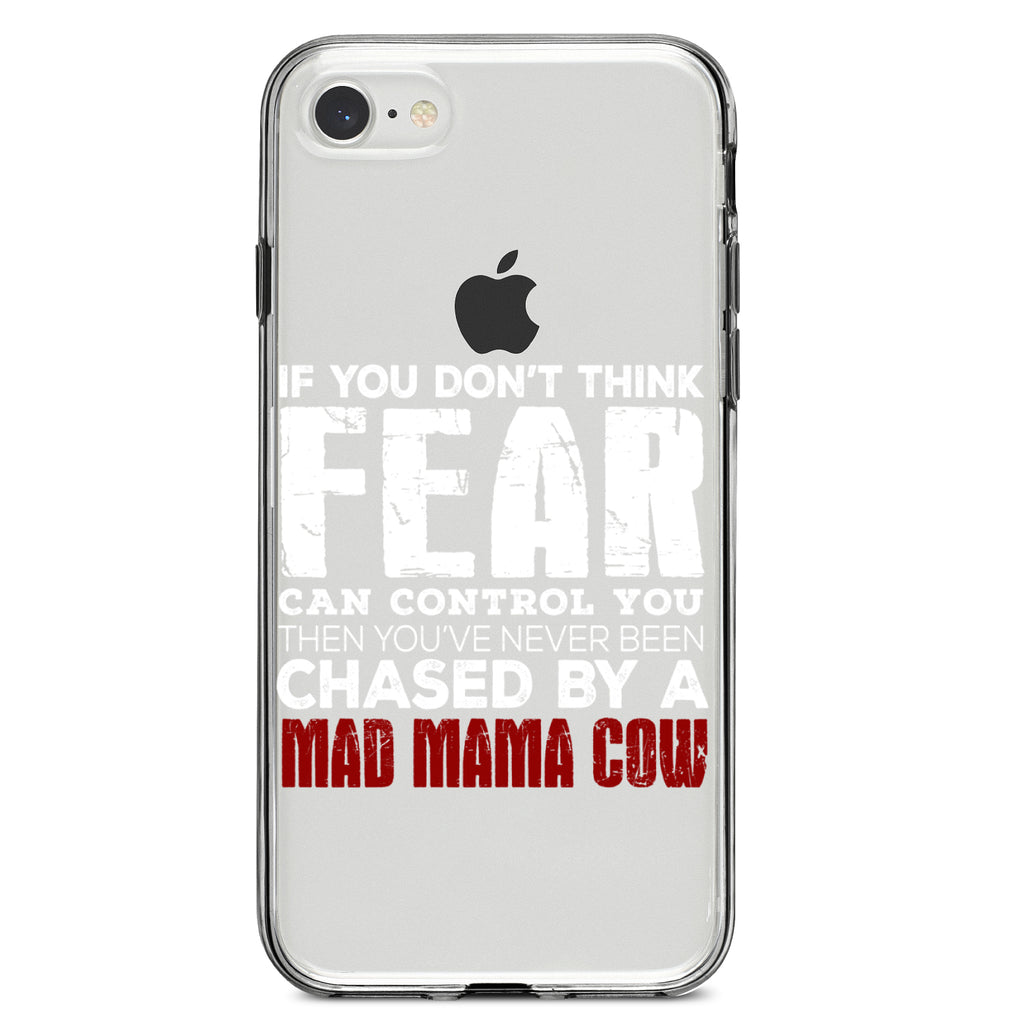 Never Been Chased By A Mad Mama Cow Clear Shockproof iPhone Case, view 5