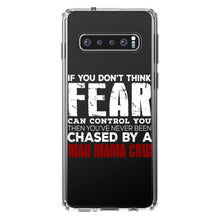 DistinctInk® Clear Shockproof Hybrid Case for Apple iPhone / Samsung Galaxy / Google Pixel - Never Been Chased By A Mad Mama Cow
