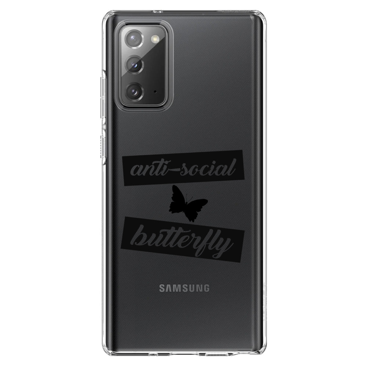 Anti-Social Butterfly Clear Shockproof iPhone Case, view 7