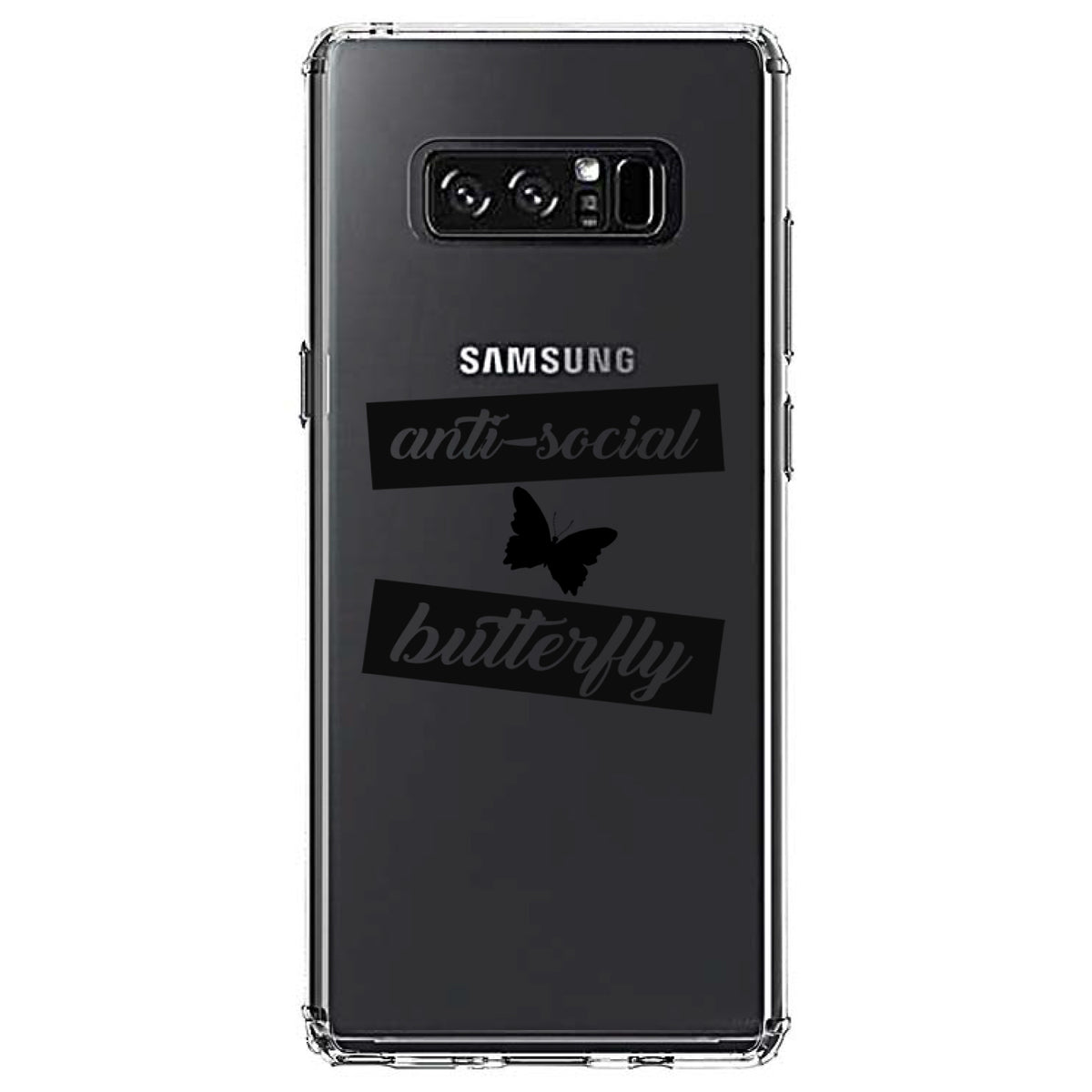 Anti-Social Butterfly Clear Shockproof iPhone Case, view 12