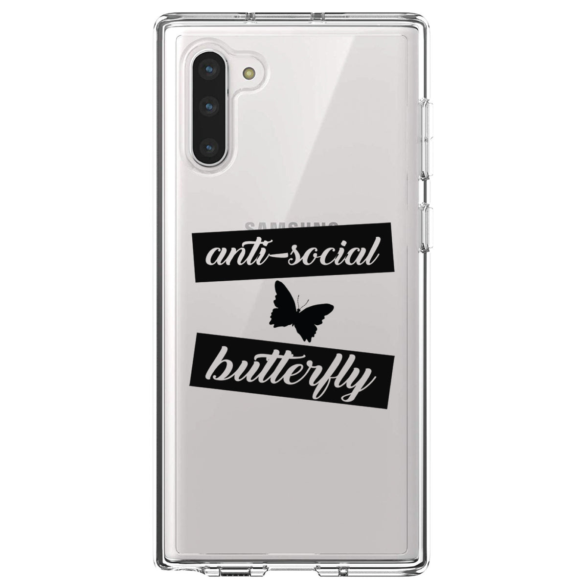 Anti-Social Butterfly Clear Shockproof iPhone Case, view 9