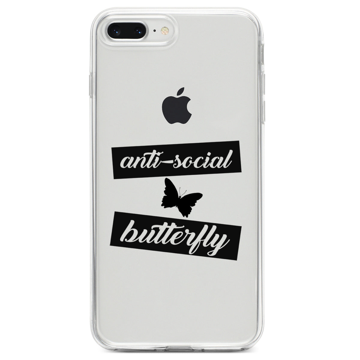 Anti-Social Butterfly Clear Shockproof iPhone Case, view 6