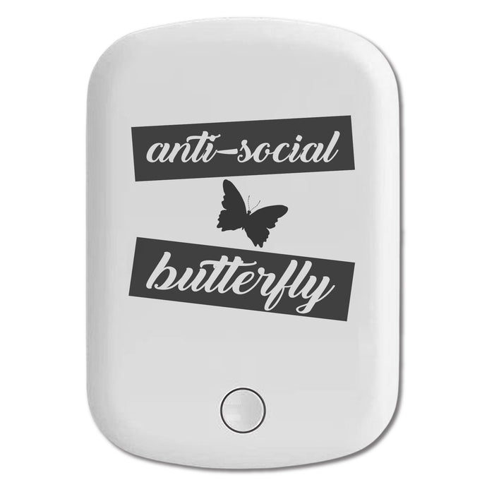 DistinctInk Magnetic Battery Pack, Wireless Portable Charger with USB-C Cable, Compatible with MagSafe iPhone 14 / 13 / 12 Series - Anti-Social Butterfly