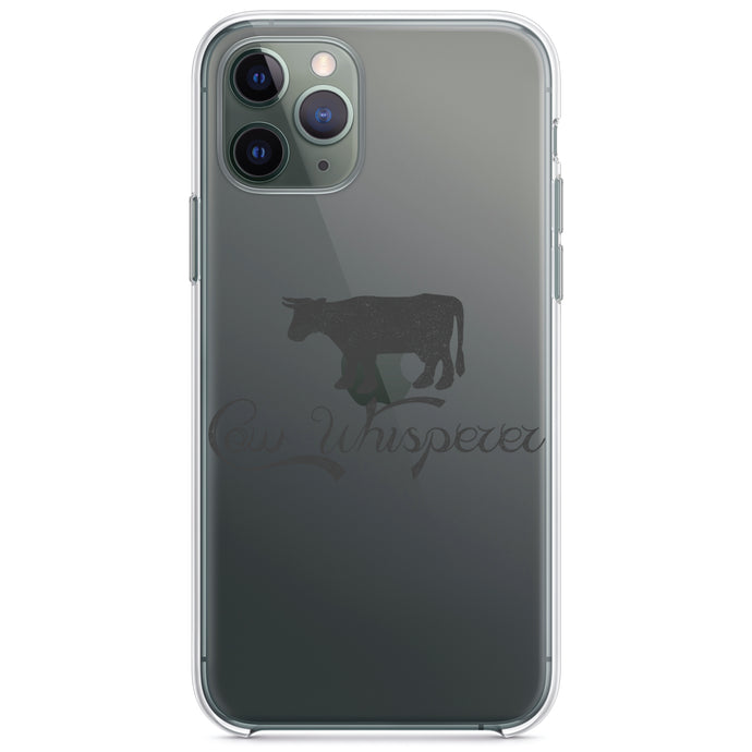 DistinctInk® Clear Shockproof Hybrid Case for Apple iPhone / Samsung Galaxy / Google Pixel - Cow Whisperer