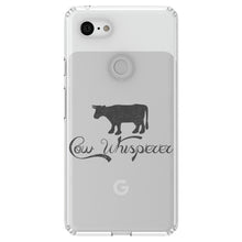DistinctInk® Clear Shockproof Hybrid Case for Apple iPhone / Samsung Galaxy / Google Pixel - Cow Whisperer