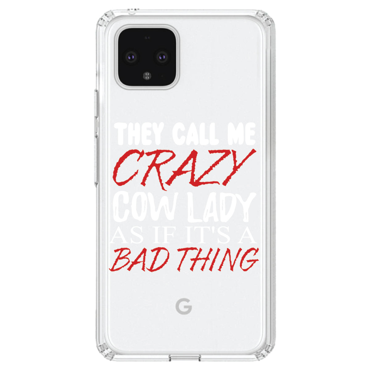 Crazy Cow Lady As If It's a Bad Thing Clear Shockproof iPhone Case, view 23