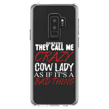 DistinctInk® Clear Shockproof Hybrid Case for Apple iPhone / Samsung Galaxy / Google Pixel - Crazy Cow Lady As If It's a Bad Thing