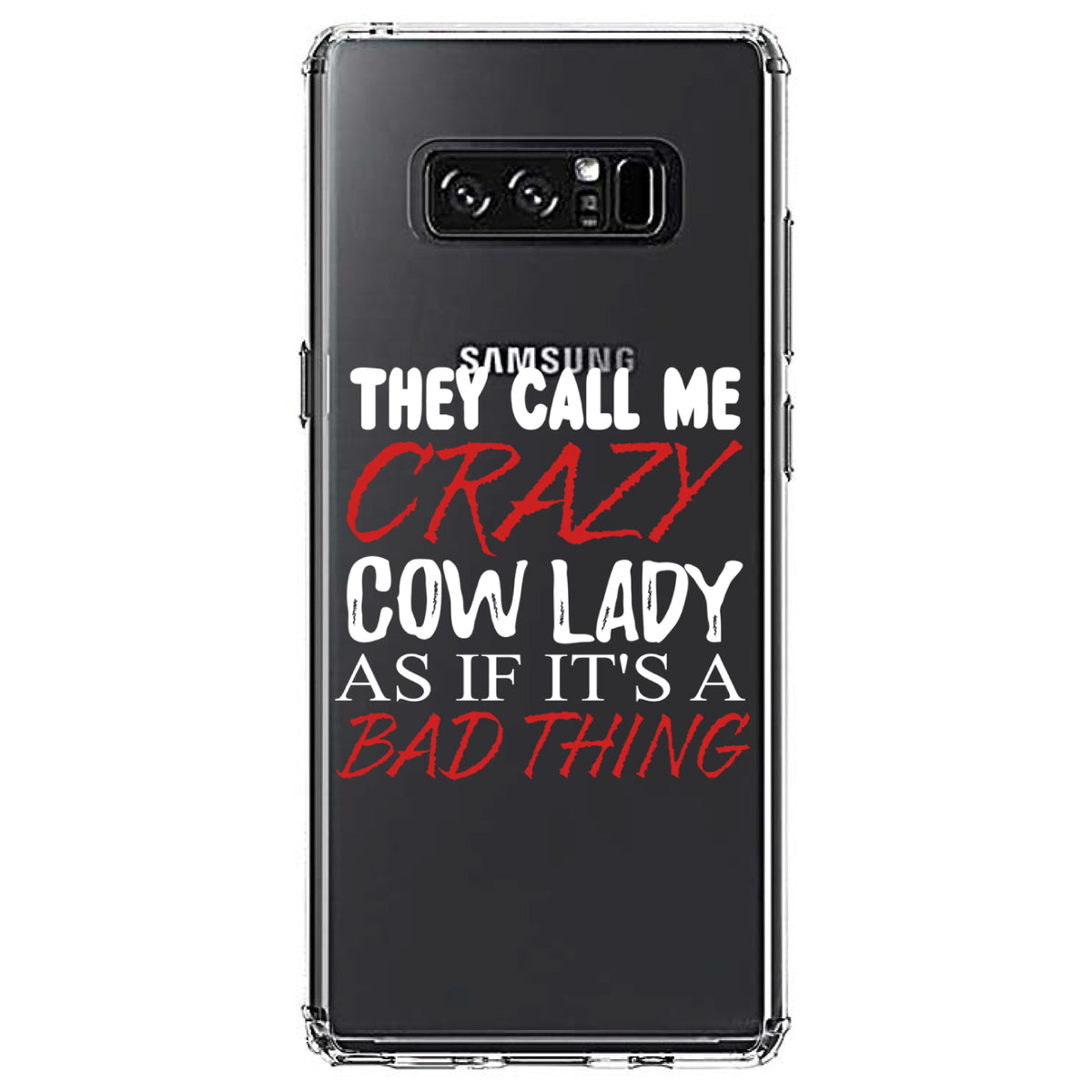 Crazy Cow Lady As If It's a Bad Thing Clear Shockproof iPhone Case, view 12