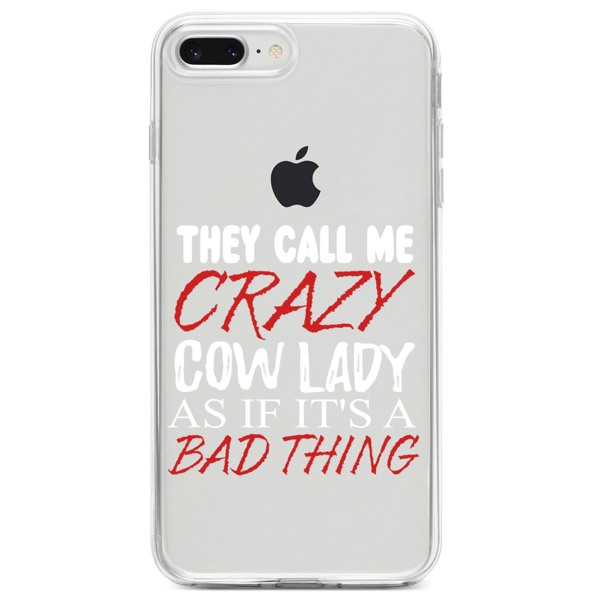 Crazy Cow Lady As If It's a Bad Thing Clear Shockproof iPhone Case, view 6