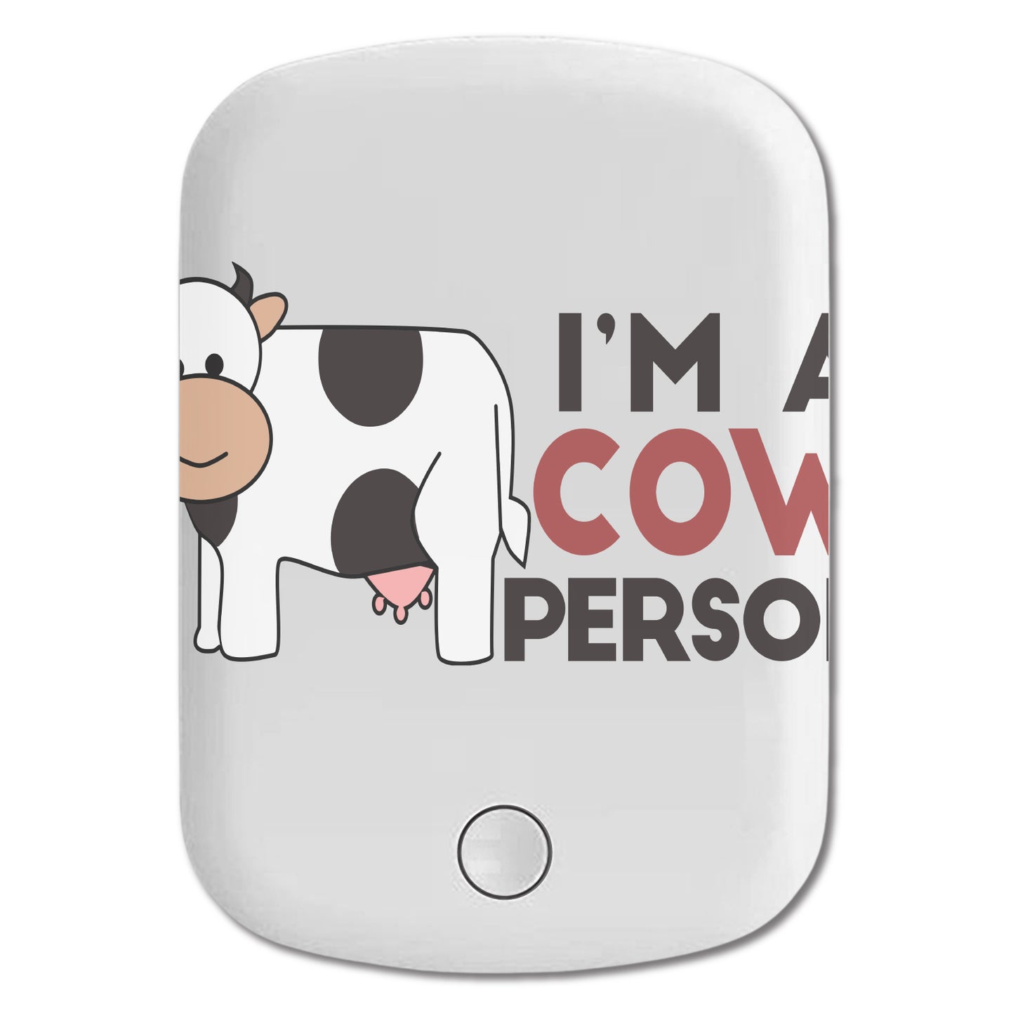 DistinctInk Magnetic Battery Pack, Wireless Portable Charger with USB-C Cable, Compatible with MagSafe iPhone 14 / 13 / 12 Series - I'm A Cow Person