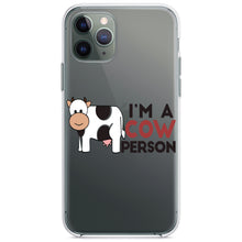 DistinctInk® Clear Shockproof Hybrid Case for Apple iPhone / Samsung Galaxy / Google Pixel - I'm A Cow Person