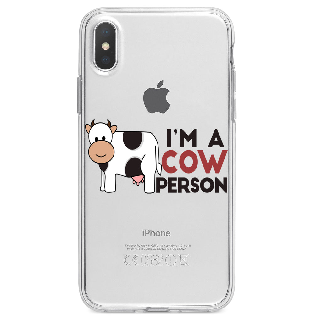 I'm A Cow Person Clear Shockproof iPhone Case, view 4