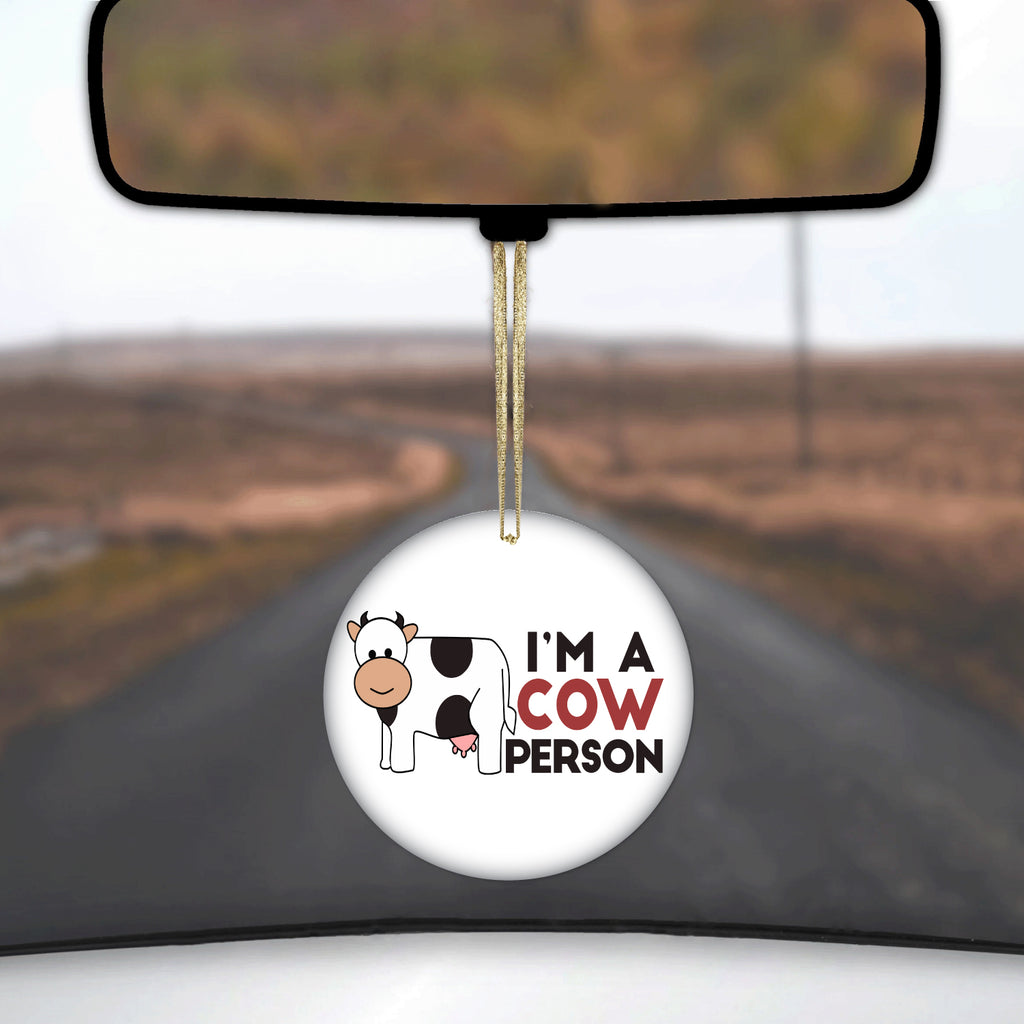 I'm A Cow Person Ceramic Ornament, view 3