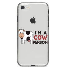 DistinctInk® Clear Shockproof Hybrid Case for Apple iPhone / Samsung Galaxy / Google Pixel - I'm A Cow Person