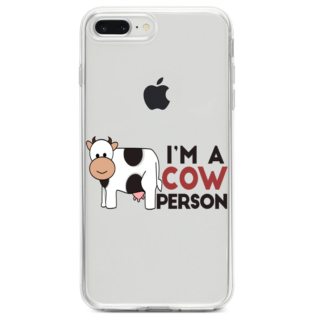 I'm A Cow Person Clear Shockproof iPhone Case, view 6