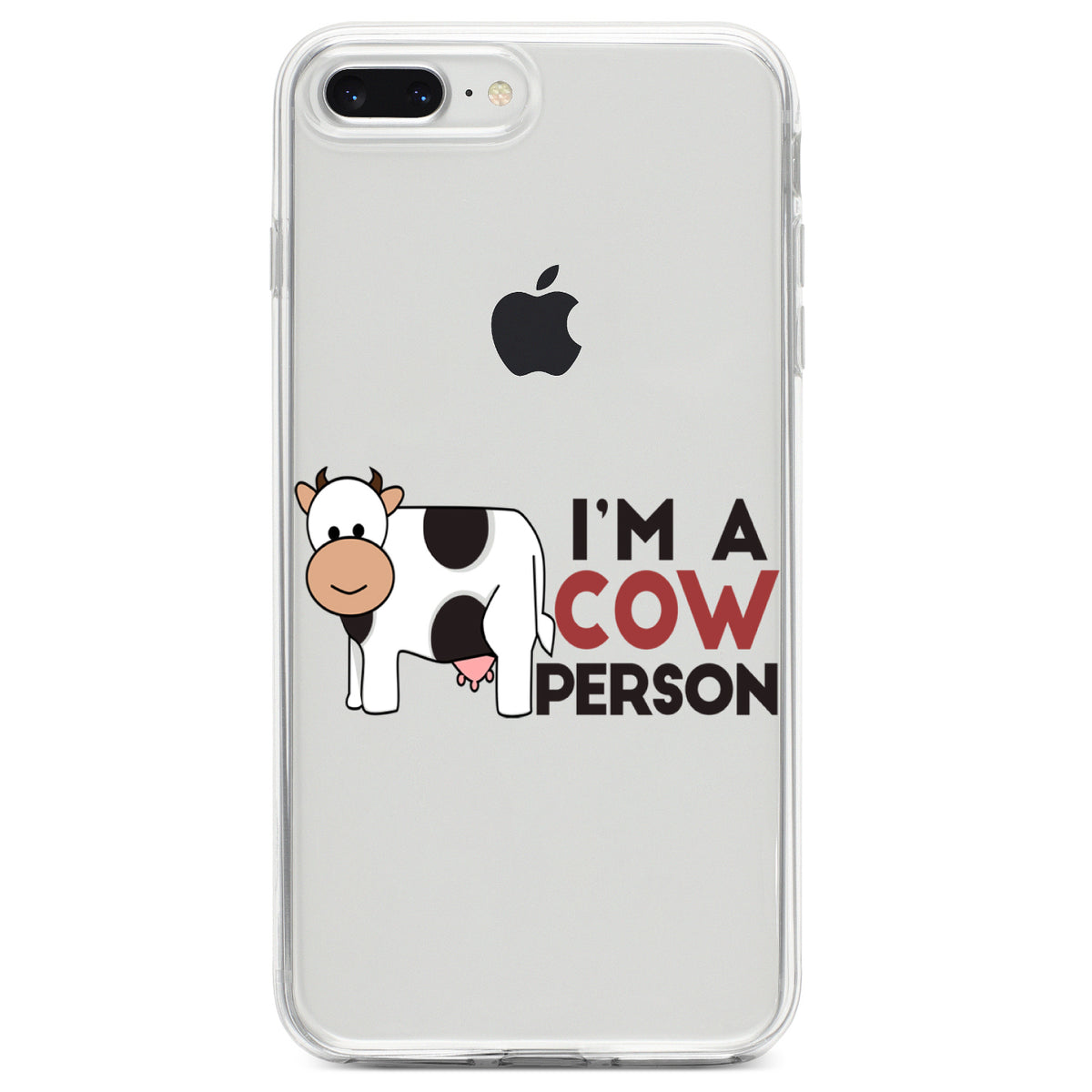 I'm A Cow Person Clear Shockproof iPhone Case, view 6