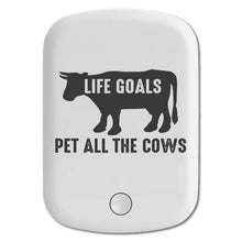 DistinctInk Magnetic Battery Pack, Wireless Portable Charger with USB-C Cable, Compatible with MagSafe iPhone 14 / 13 / 12 Series - Life Goals, Pet All The Cows