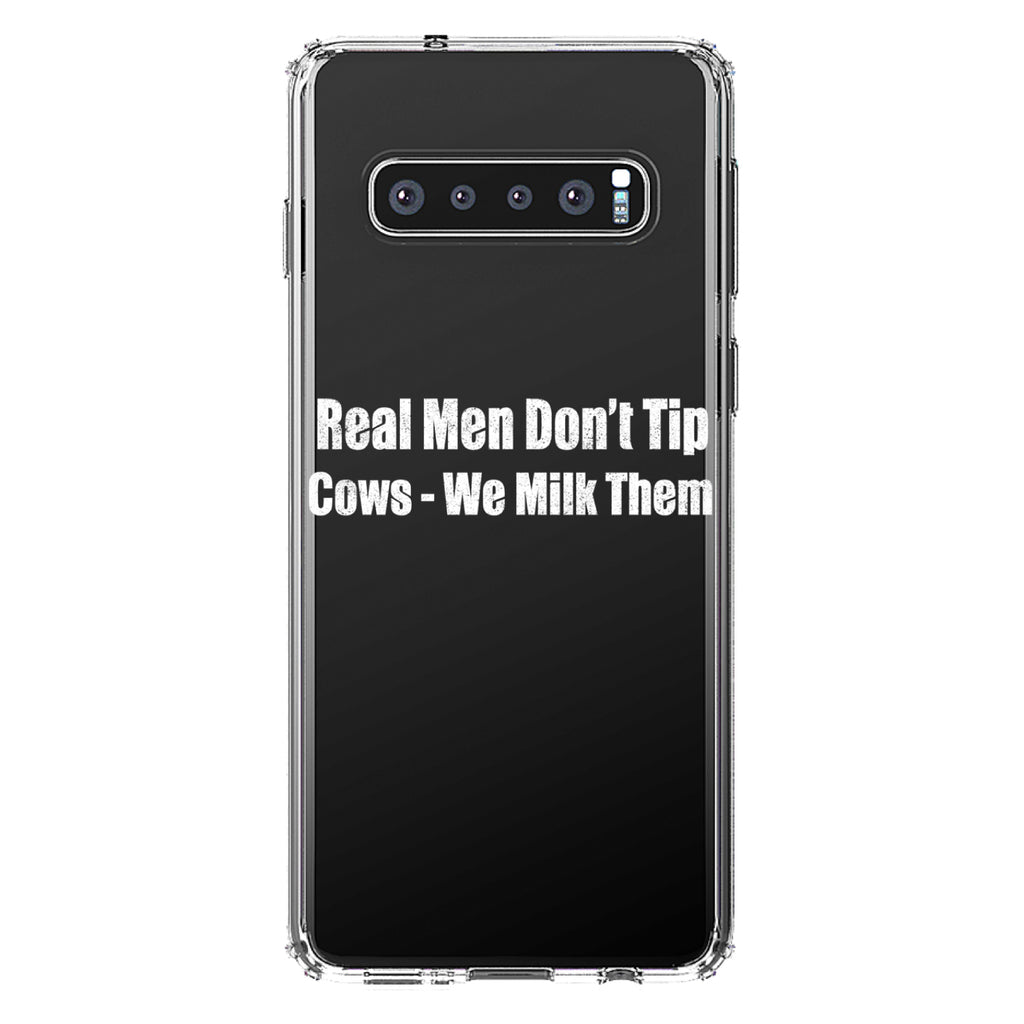 Real Men Don't Tip Cows We Milk Them Clear Shockproof iPhone Case, view 16