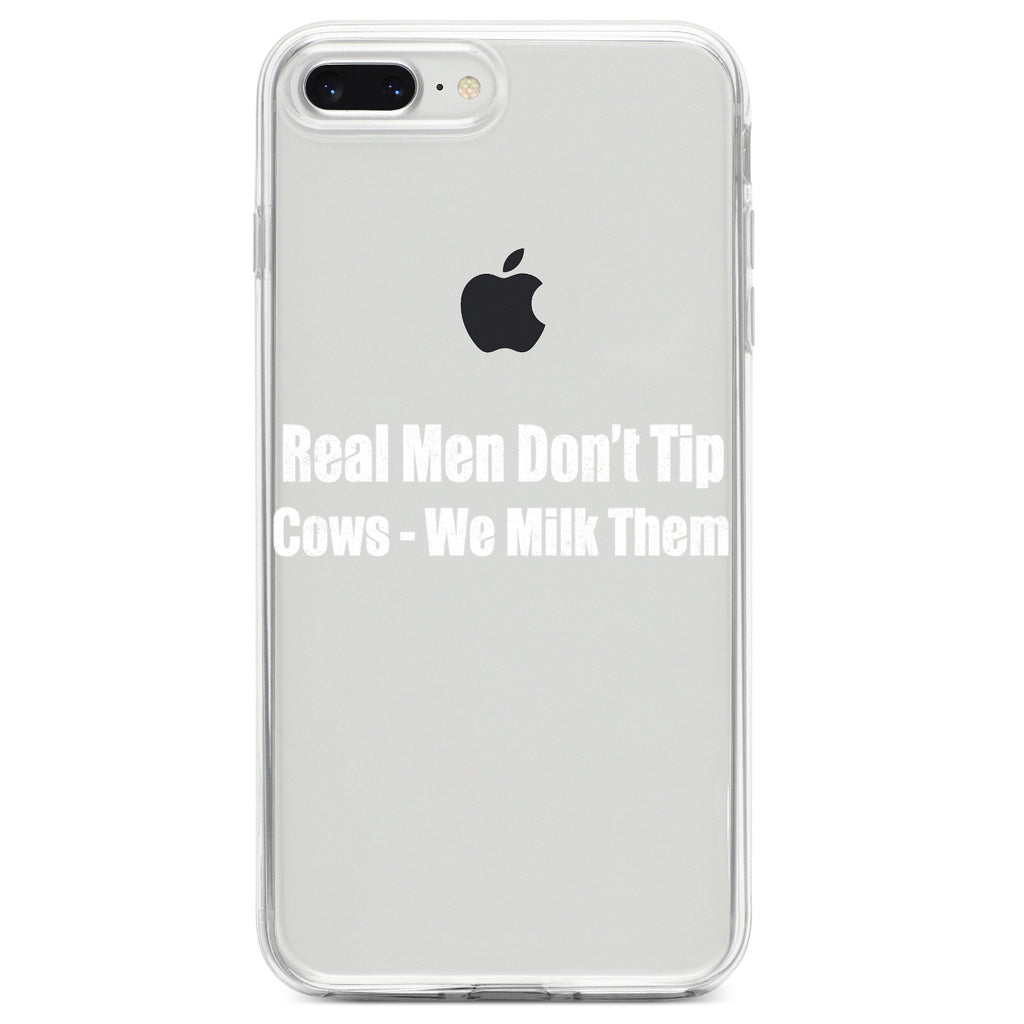 Real Men Don't Tip Cows We Milk Them Clear Shockproof iPhone Case, view 6