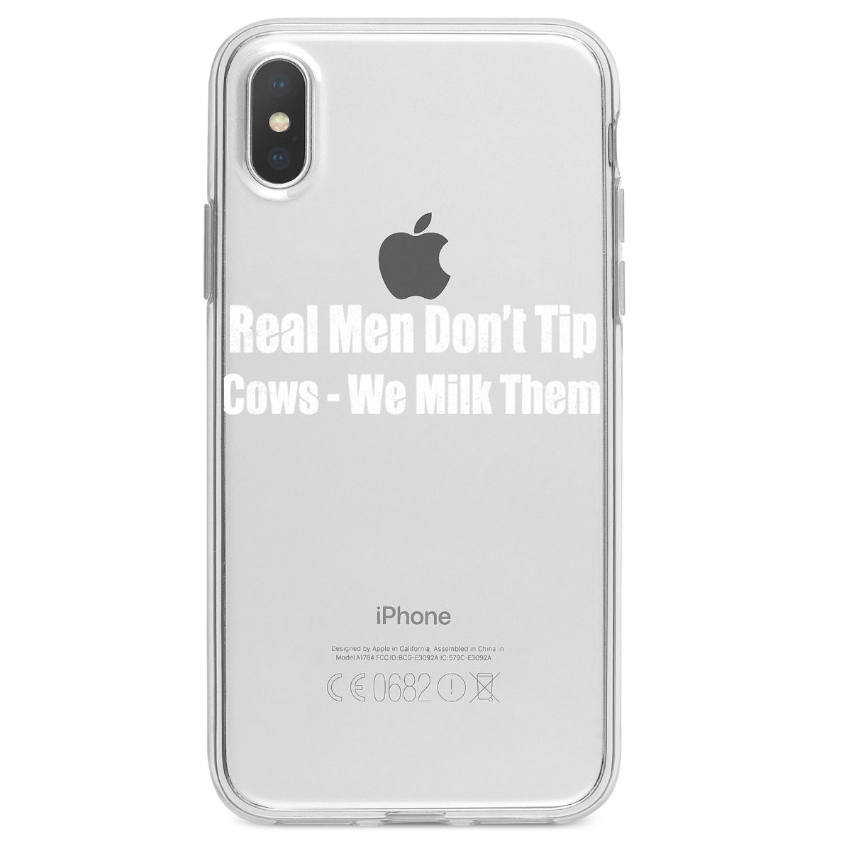 Real Men Don't Tip Cows We Milk Them Clear Shockproof iPhone Case, view 4