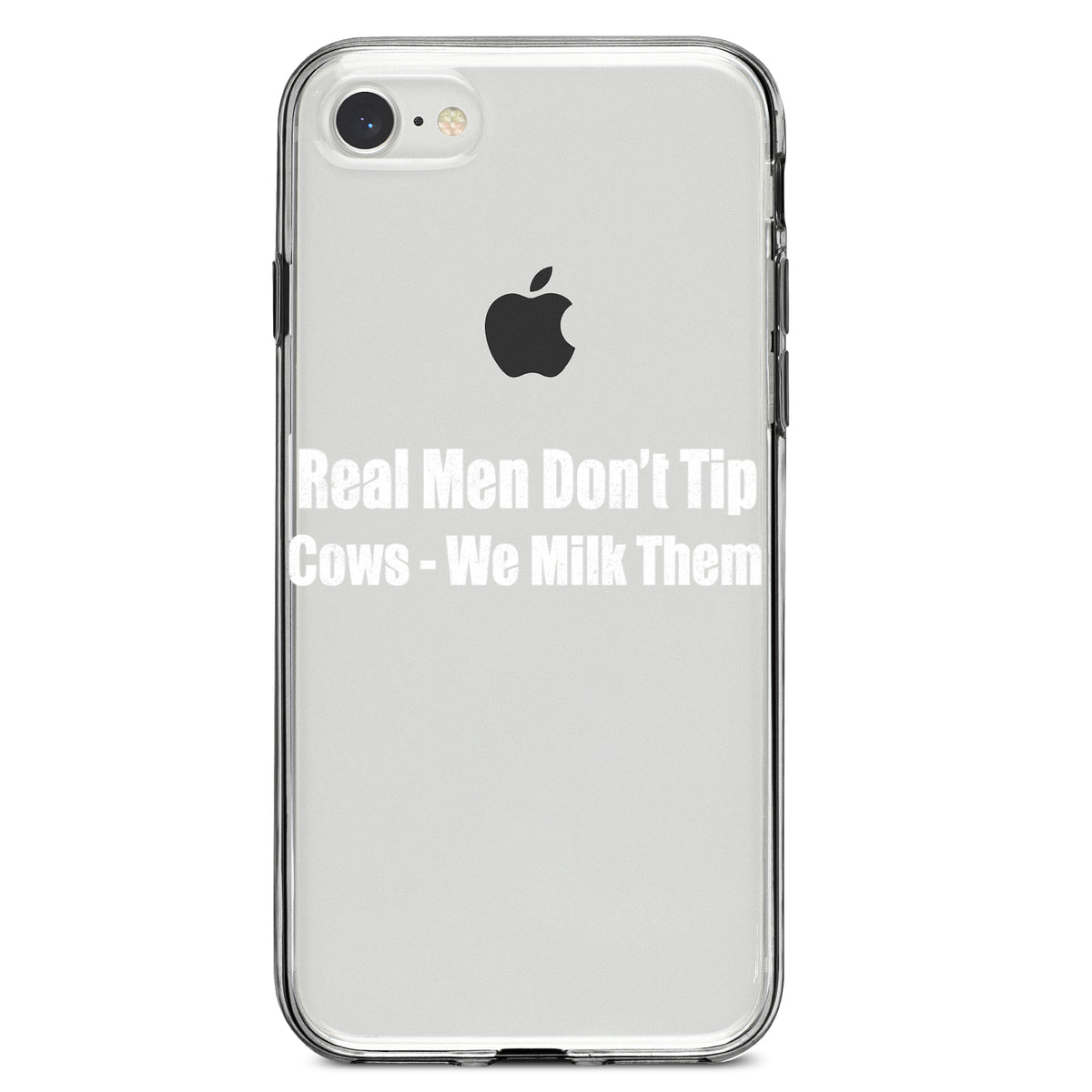 Real Men Don't Tip Cows We Milk Them Clear Shockproof iPhone Case, view 5