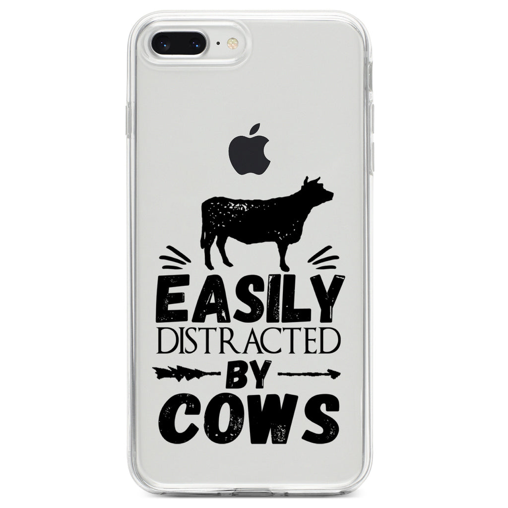 Easily Distracted By Cows Clear Shockproof iPhone Case, view 6