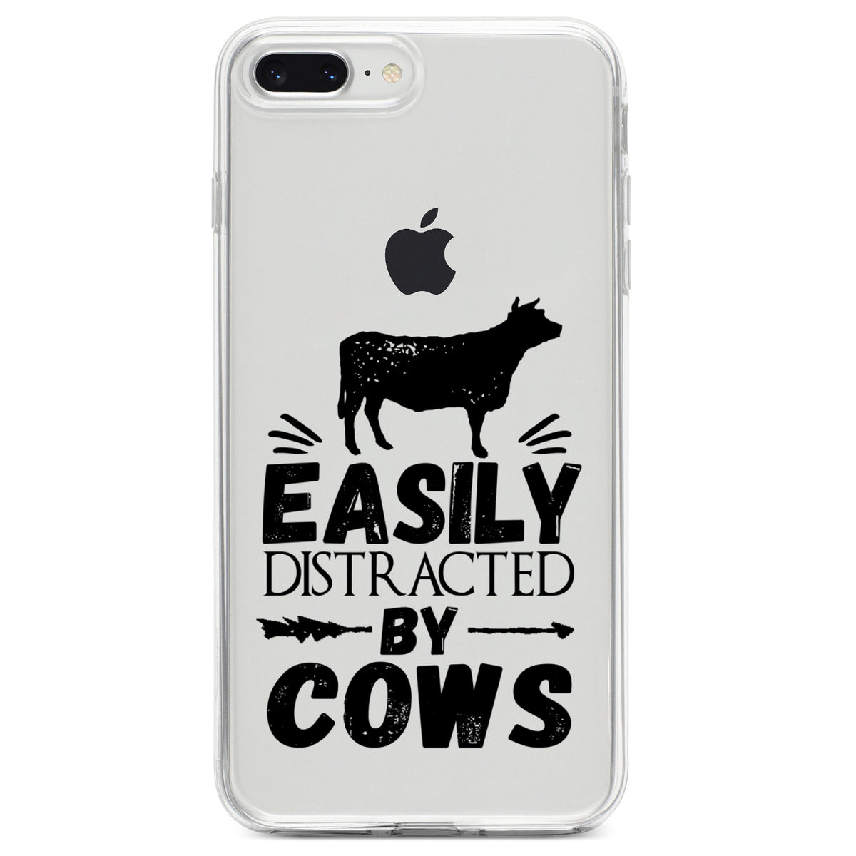 Easily Distracted By Cows Clear Shockproof iPhone Case, view 6