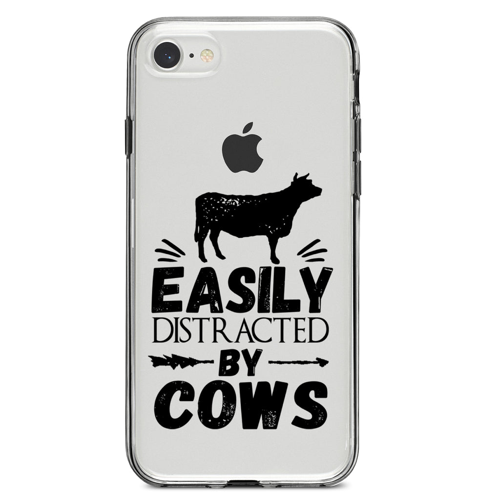 Easily Distracted By Cows Clear Shockproof iPhone Case, view 5
