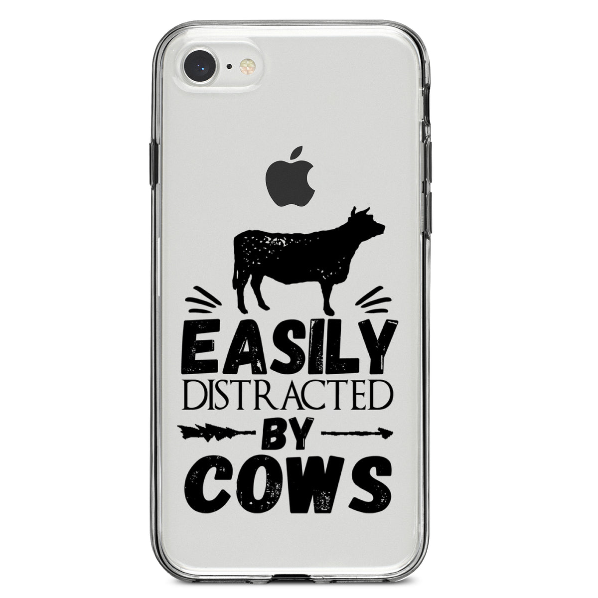 Easily Distracted By Cows Clear Shockproof iPhone Case, view 5