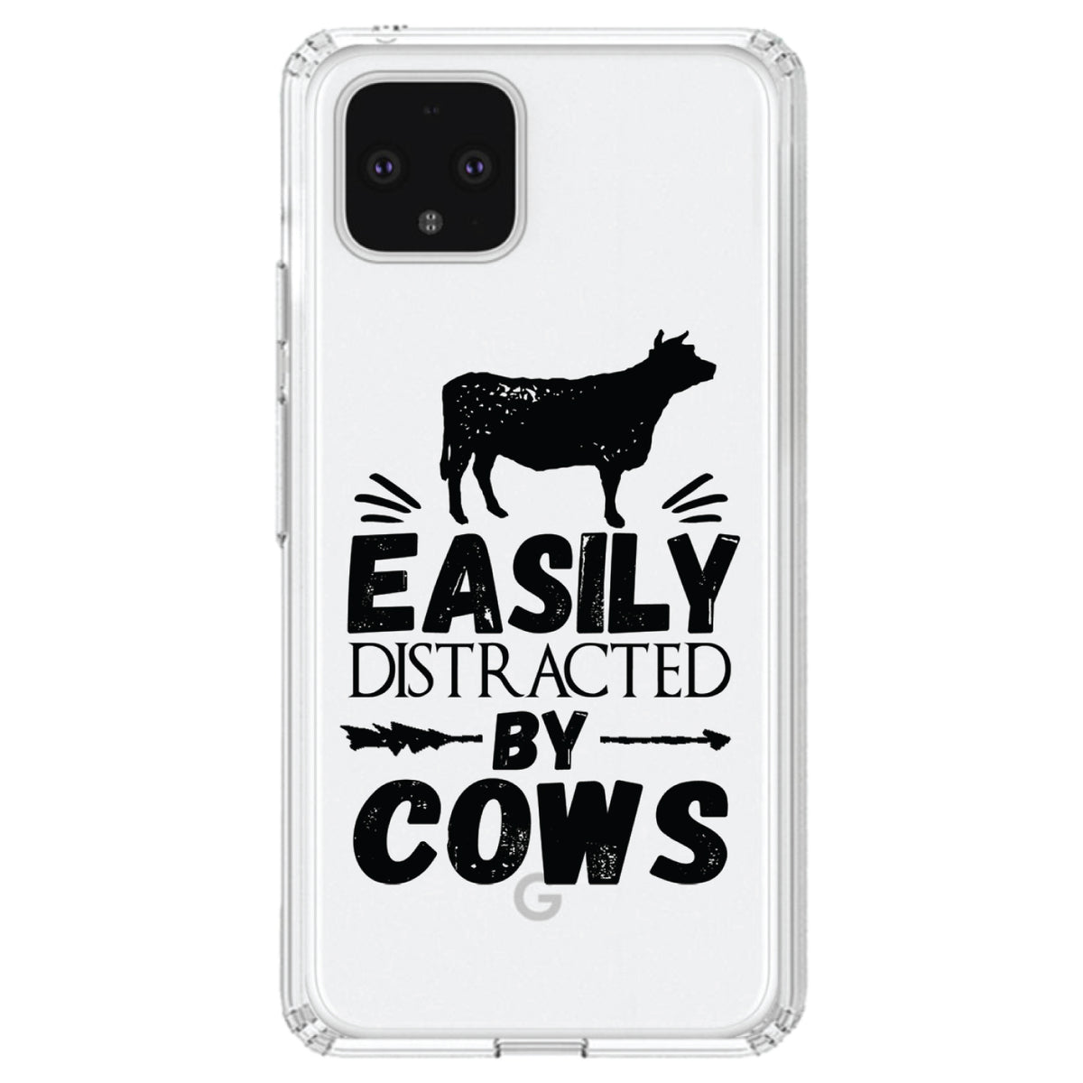 Easily Distracted By Cows Clear Shockproof iPhone Case, view 23