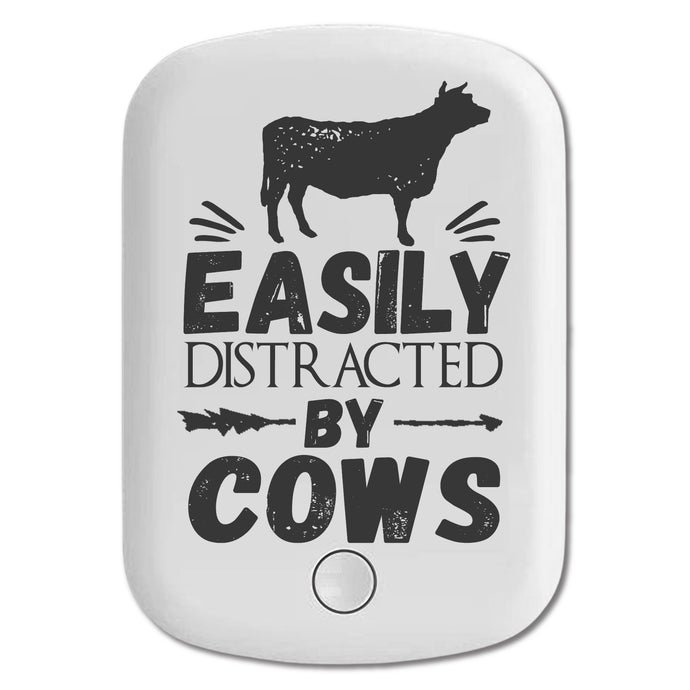 DistinctInk Magnetic Battery Pack, Wireless Portable Charger with USB-C Cable, Compatible with MagSafe iPhone 14 / 13 / 12 Series - Easily Distracted By Cows