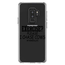 DistinctInk® Clear Shockproof Hybrid Case for Apple iPhone / Samsung Galaxy / Google Pixel - Exercise?  Please I Chase Cows
