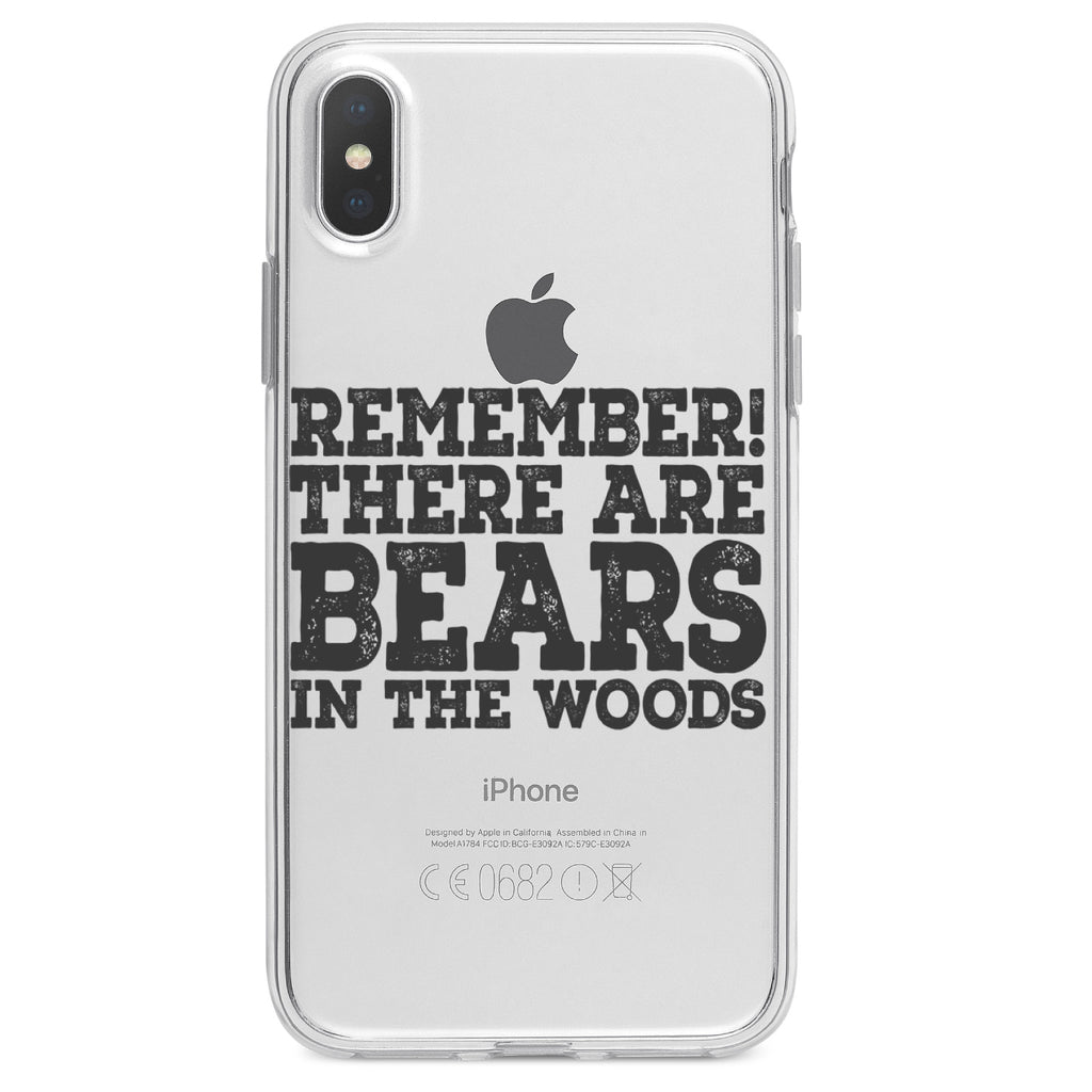 Remember There Are Bears in the Woods Clear Shockproof iPhone Case, view 4